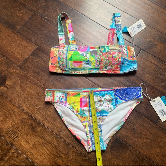 SOLD NWT Johnny Was Fae Bandeau Swim Top Large & Iva Hipster Bikini Bottoms M - Picture 12 of 13